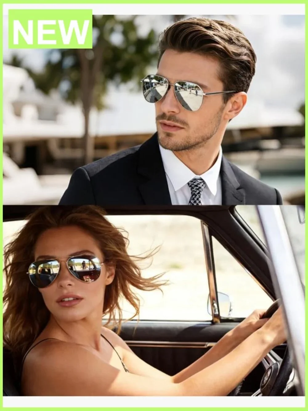 Classic Military Aviation Sunglasses Unisex Rectangle Shades UV400